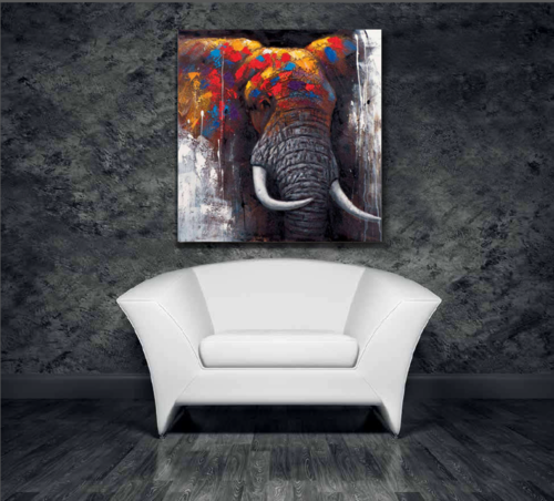 Acrylgemälde Elefant Farbrausch