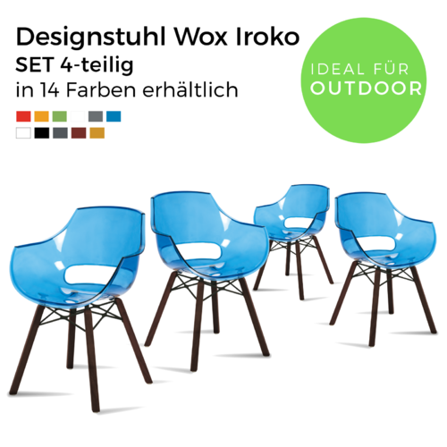 Designstuhlset Opal Wox Iroko 4-teilig von Papatya