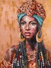 BUERADO Paintings -  Handgemalte Afrikanische Frau mit traditionellem Schmuck (90x120cm)