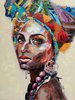 BUERADO Paintings - Afrikanische Frau Acryl Gemälde (90x120cm)