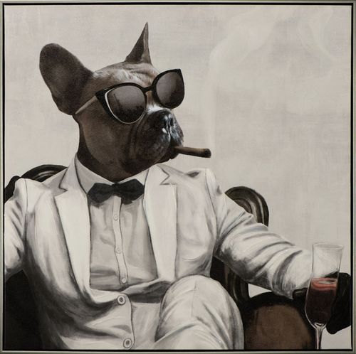 BUERADO Paintings - New Yorker Hunde-Mafioso Acryl Gemälde (82,5x82,5cm)