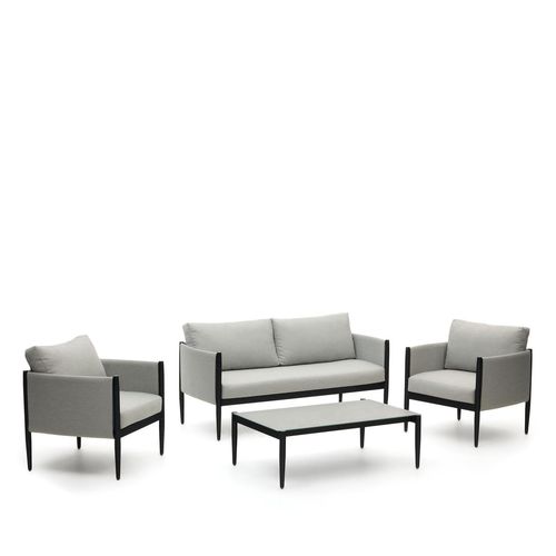 Satuna Set aus 2-Sitzer Sofa, 2 Sesseln und Couchtisch - Buerado Home