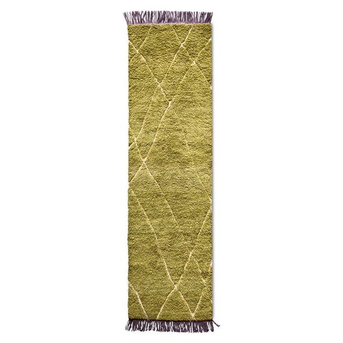 HK Living - Hand Knotted Woolen Runner Olive/Purple (80x300 cm)