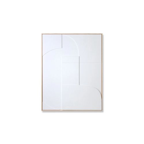 HK Living - Framed Relief Art Panel White A Medium