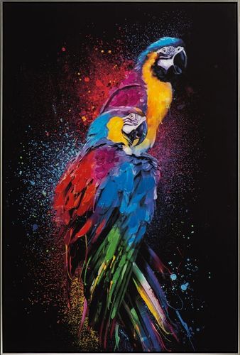BUERADO Paintings - Farbenprächtige Papageien Acryl Gemälde (82,5x122,5cm)