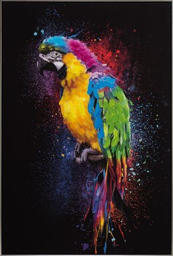 BUERADO Paintings - Farbenprächtiger Papagei Acryl Gemälde (82,5x122,5cm)