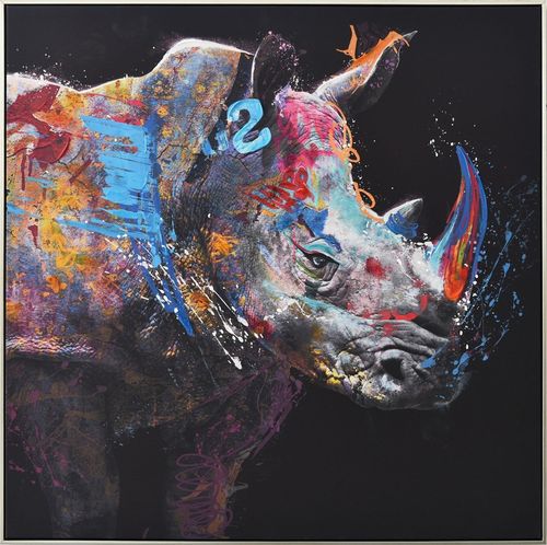 BUERADO Paintings - Comic Art "Rhino" Acryl Gemälde (102,5x102,5cm)